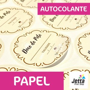 PAPEL Autocolante Redondo com LOGO