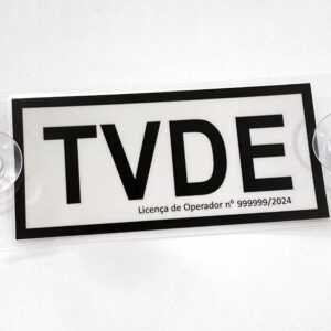 Placa TVDE com Identificação de Não Fumantes