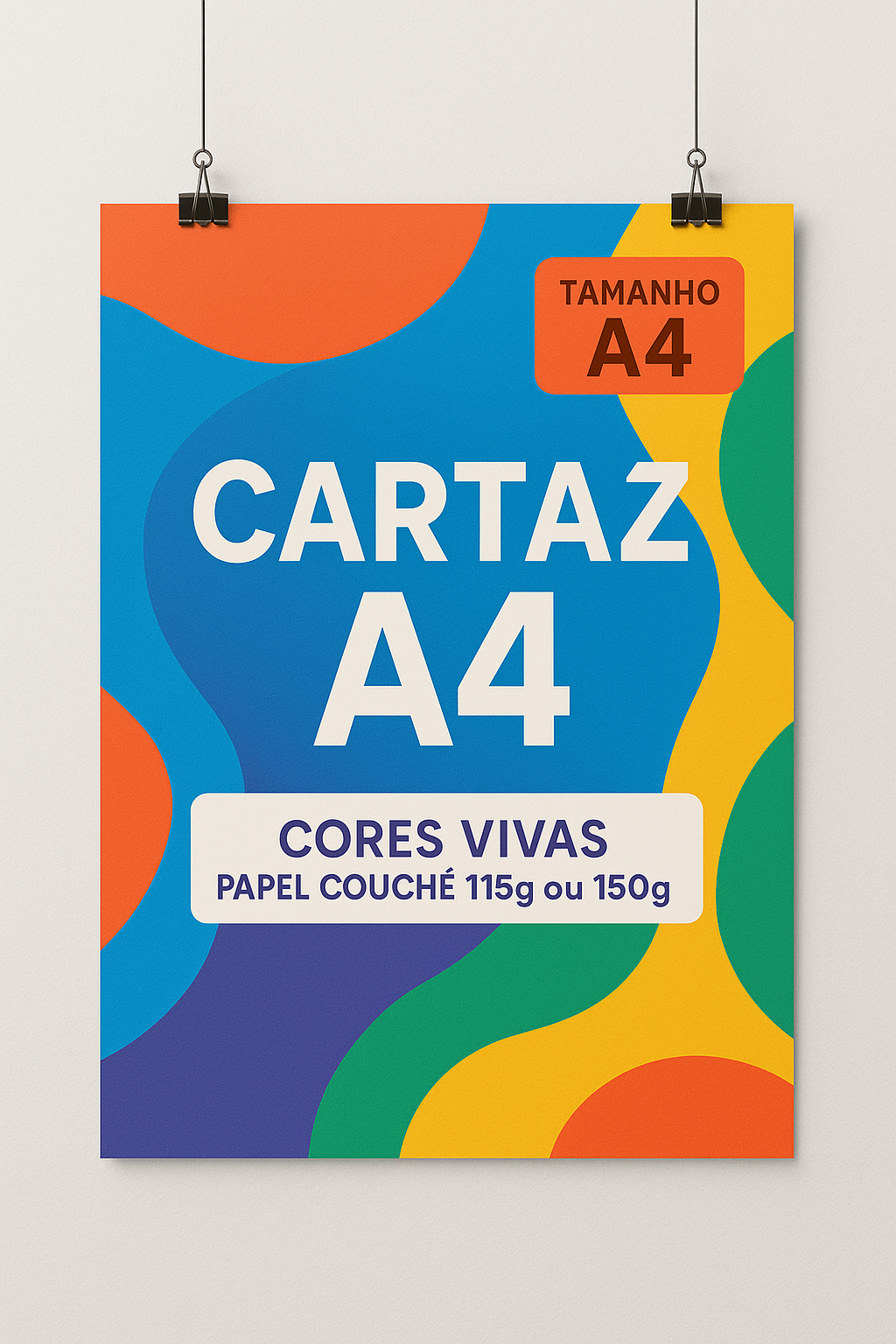 Cartaz A4 | Cores | Papel Couché 115g ou 150g