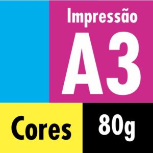 Impressão a Cores A3 - Papel 80g